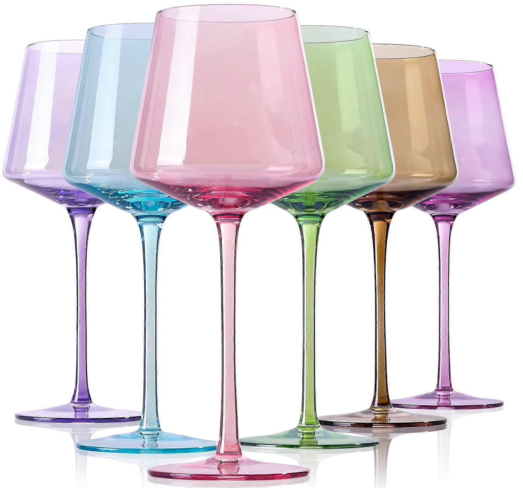 Stemmed glasses set of 6, 16oz capacity