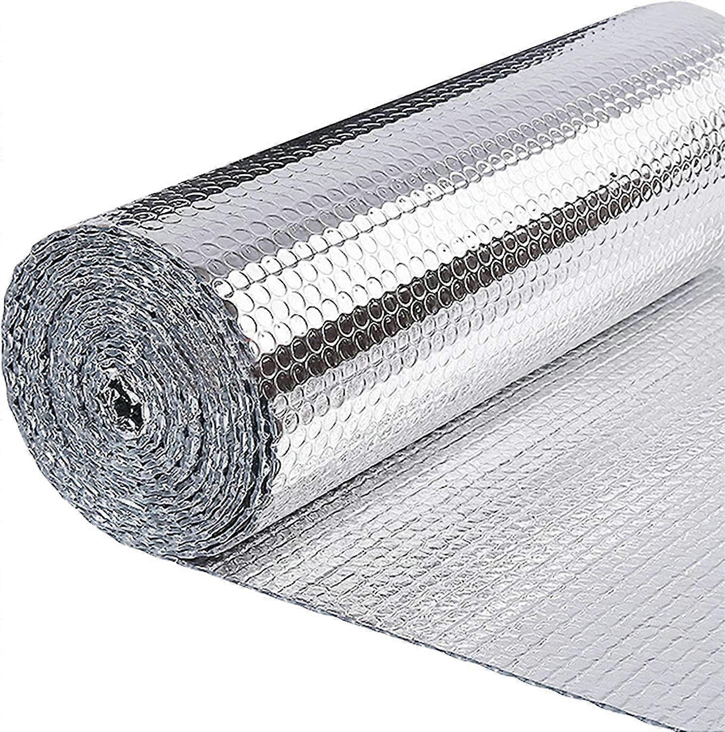 1 Roll Reflective Bubble Foil Insulation Poly-Foam Fireproof for Windows 48IN X 5FT
