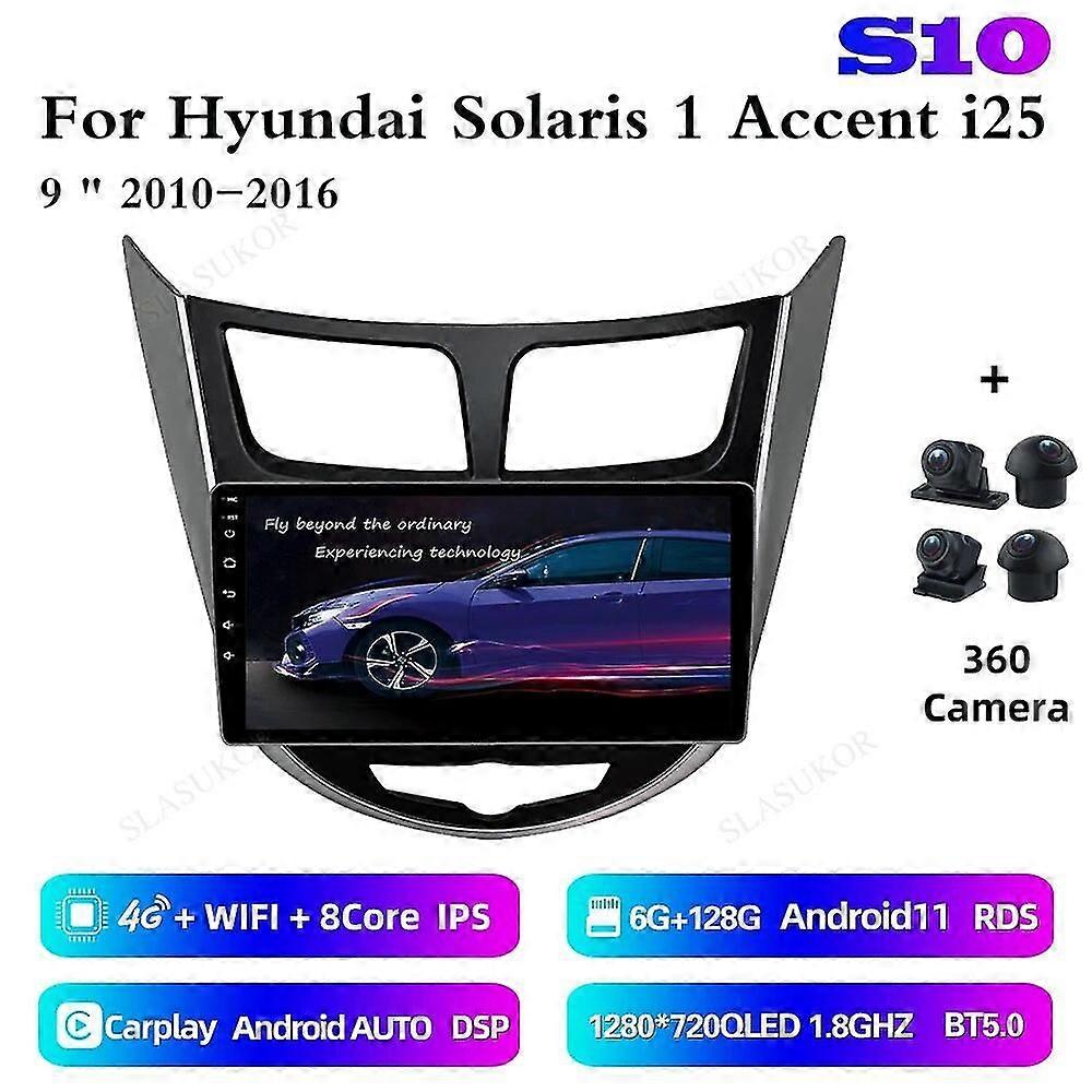 9 Inch For Hyundai Solaris 1 Accent I25 2010-2016 Android Car Radio Gps Multimedia Video Player Car Audio Stereo Player Navigate