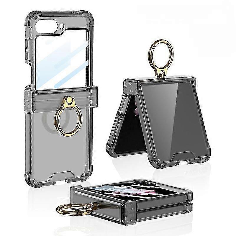 high qualityClear Anti-Fall Shockproof Protective Phone Case for Samsung Galaxy Z Flip 6 with Ring