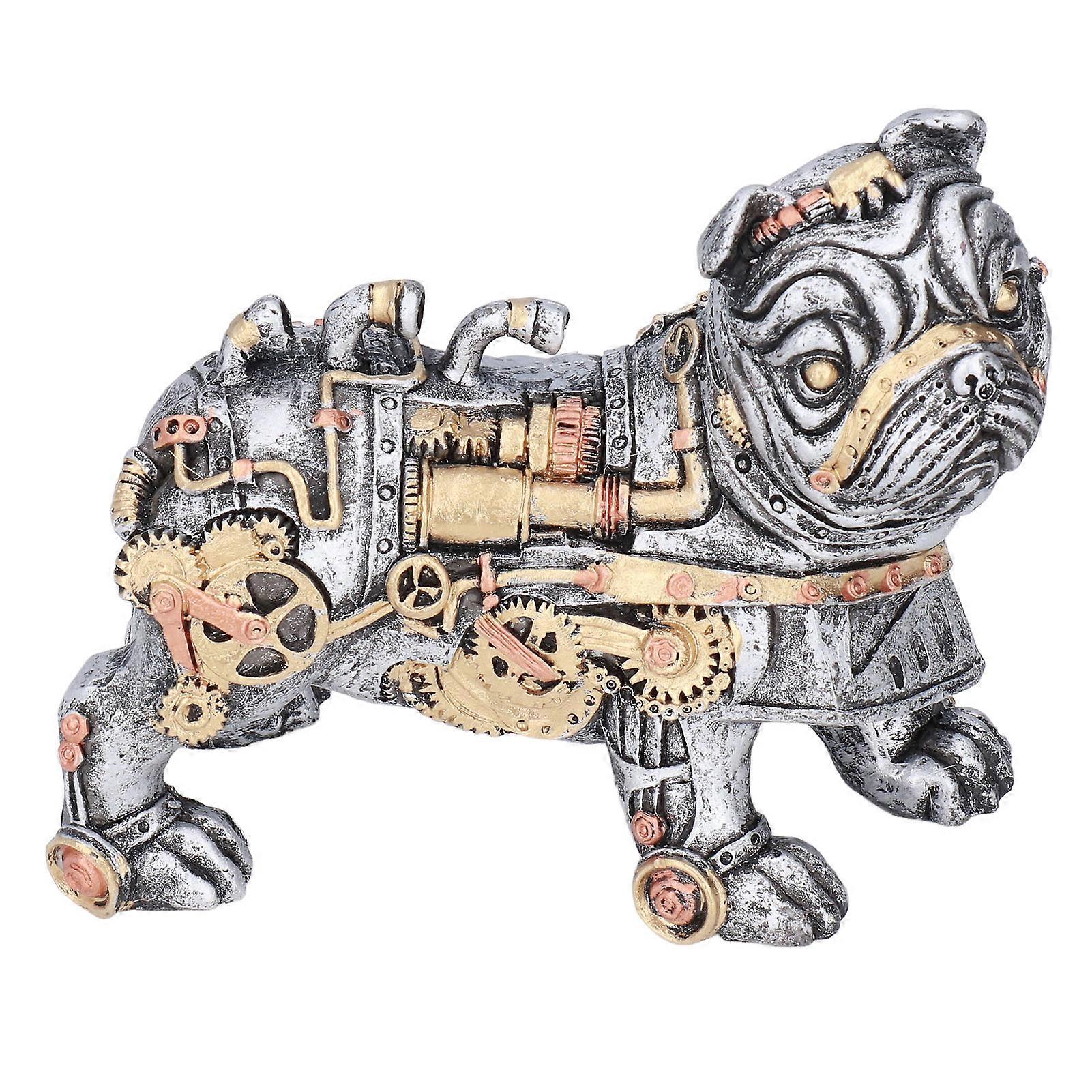 Garden Decor Mechanical Punk Dog Statue Resin Garden Ornament for Desktop Shopwindow Shelf Courtyard