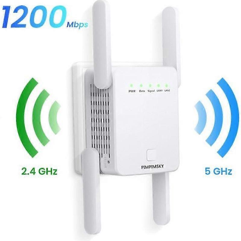 Powerful WiFi Repeater 1200Mbps Smart Display 58GHz WiFi Amplifier24GHz Dual Band Extender