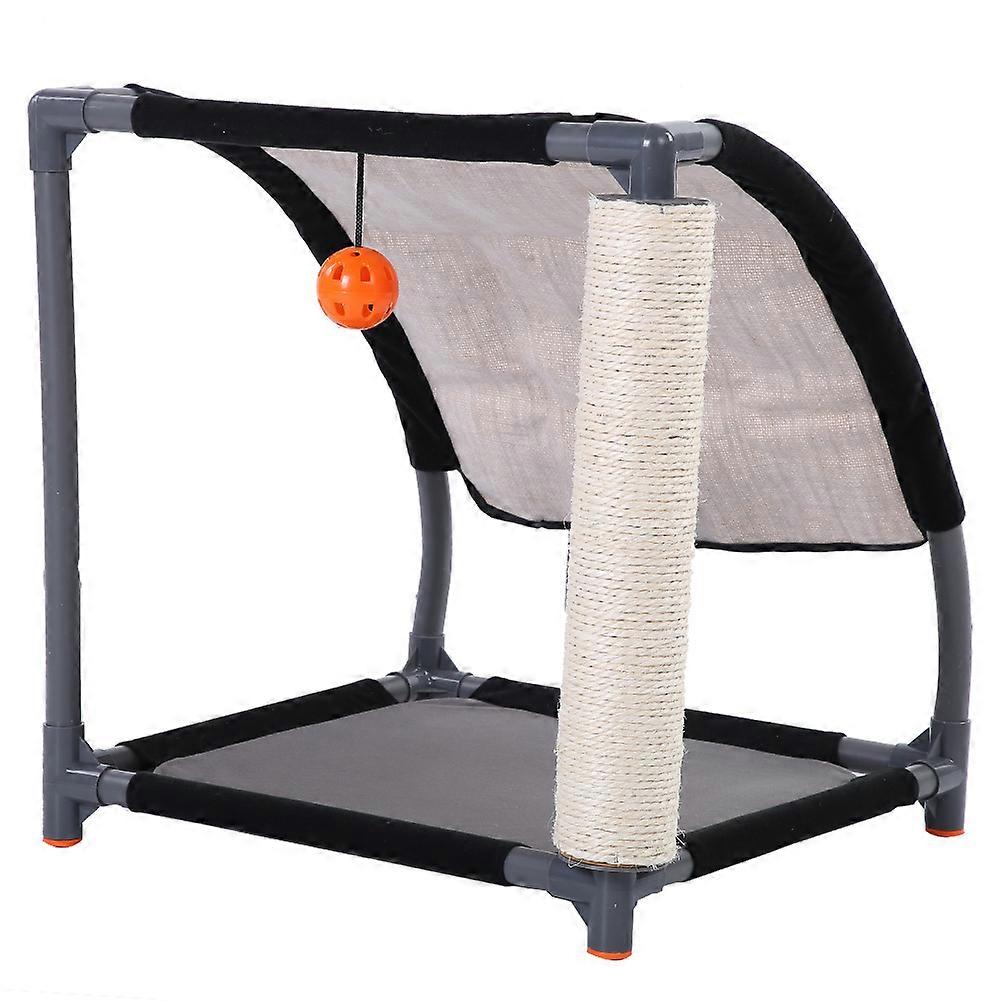 Detachable Multifunctional Cat Tree with Bed, House, Tunnel, and Hanging Toy for Indoor Cats, Gray Color