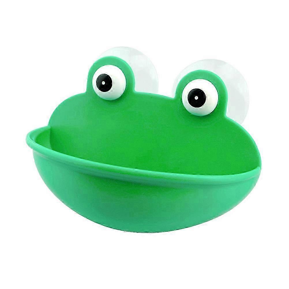 Wall Mounted Frog Cartoon Soap Holder Case Dish with Suction Cups