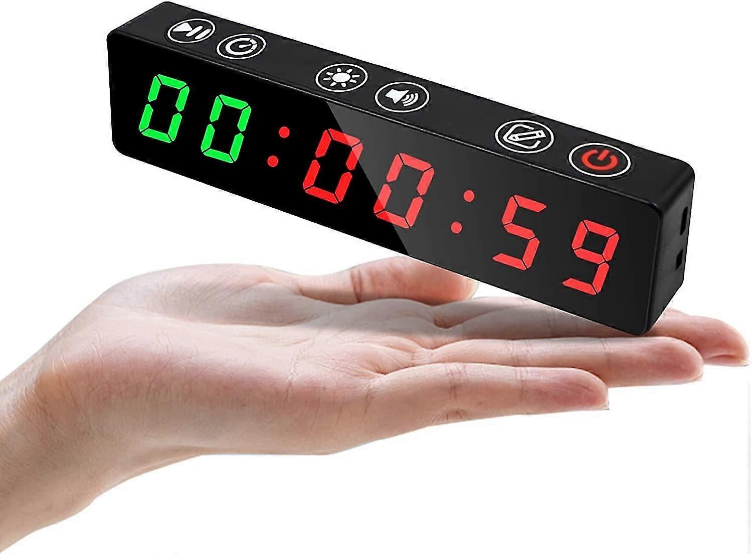Fitness clock with rechargeable battery and built-in magnet for home gym garage fitness, intermittent training, emom, Tabata, countdown / countdown bo