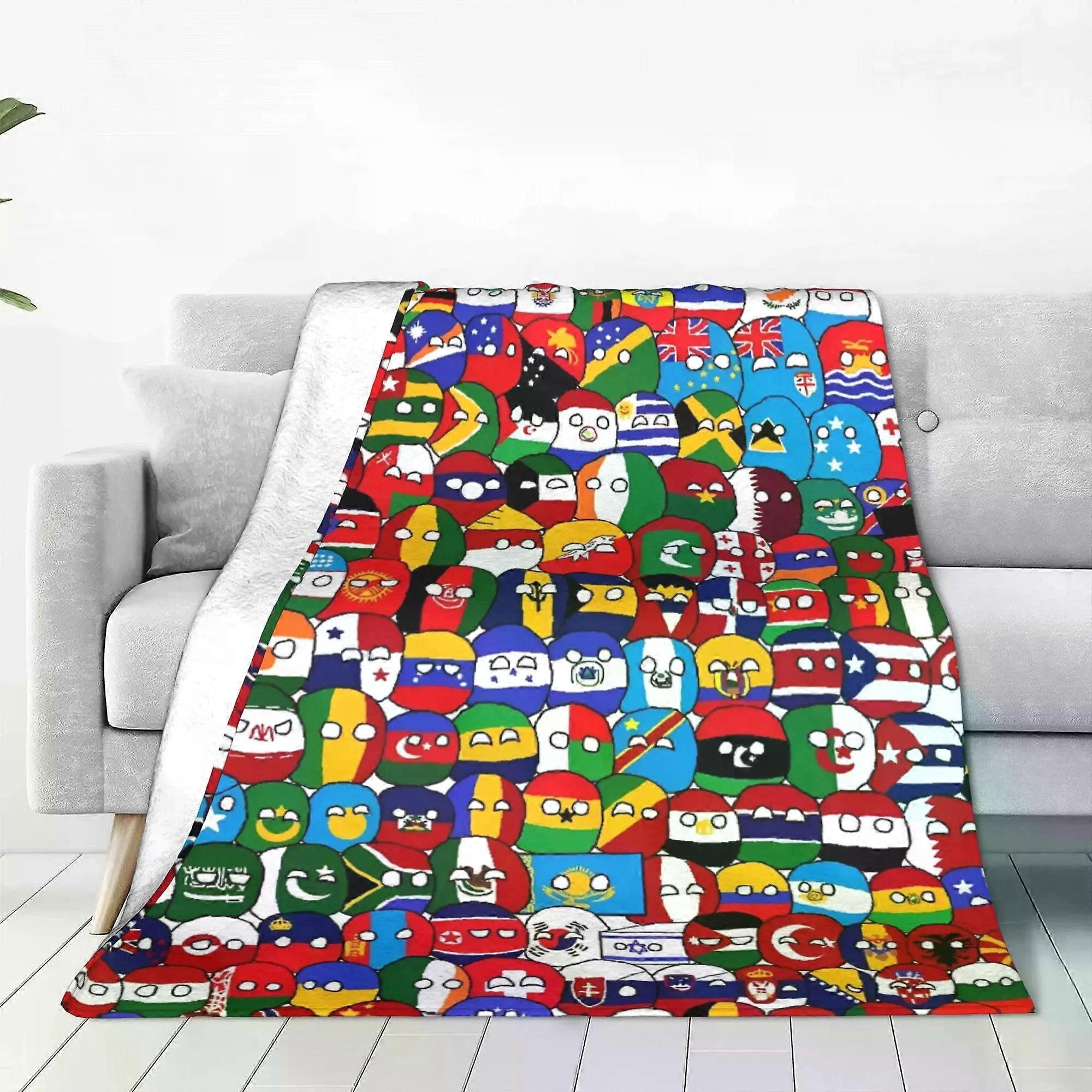 Cute World Flag Flannel Blanket  Customized Throw Blanket for Bed Sofa Couch 200x150cm Bedspread