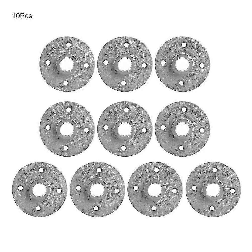 10PCS DN15 1/2in 4-Holes Flange Base Floor Flange Aluminum Alloy Threaded Shelf Fixing Base Pipe Fittings