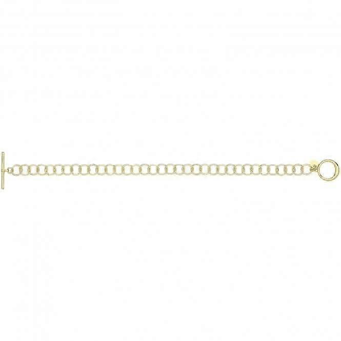 Acotis Silver Gold Plated T-Bar Circle Link Bracelet G2703GP