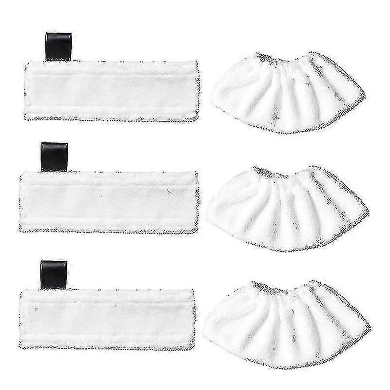 Set Of 3 Replacement Microfiber Wipes And 3 Microfiber Cloths For Karcher Easy Fix Sc1/sc2/sc3/sc4/sc5/sv7, Accessory Cloth For Karcher Easy Fix