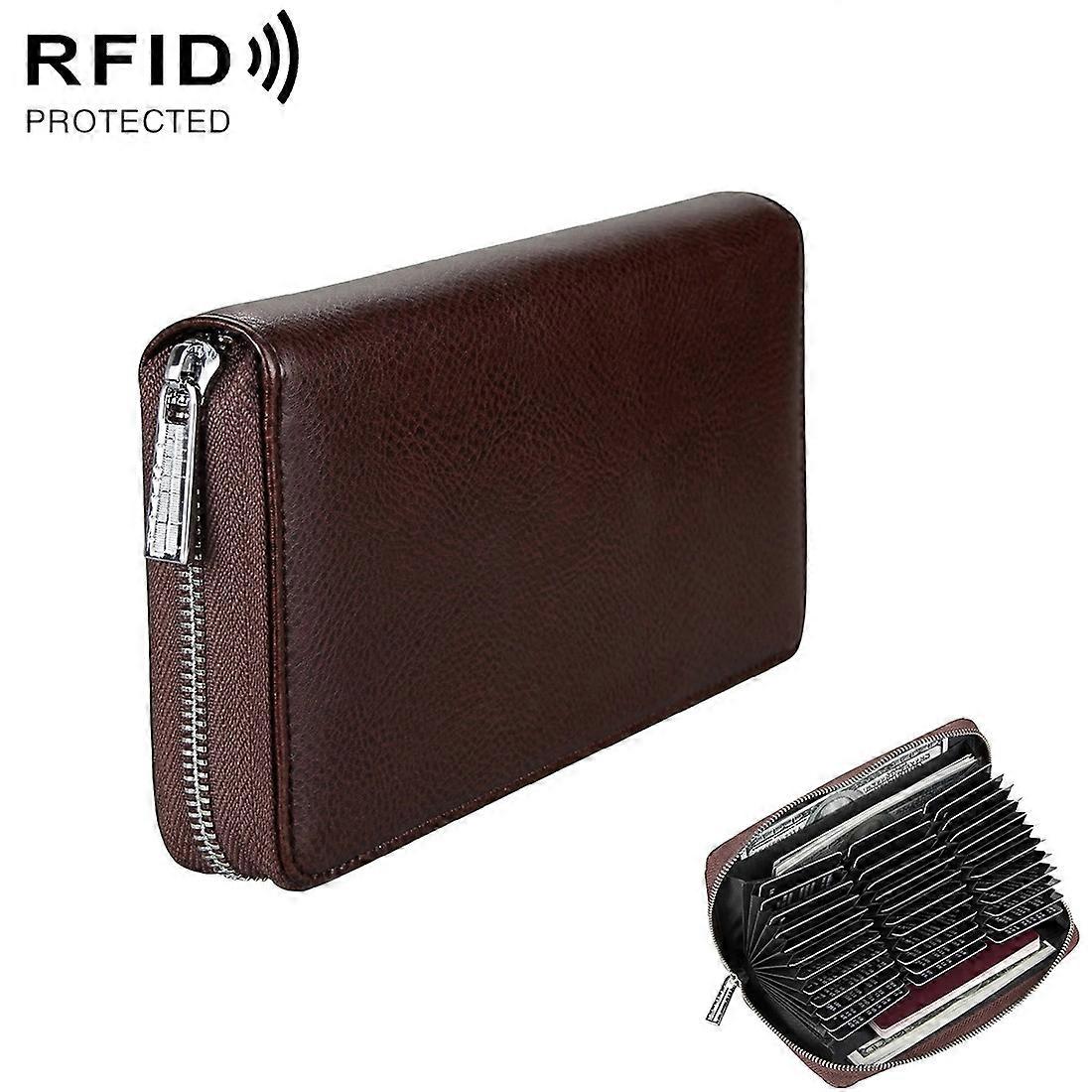 Antimagnetic RFID Large Capacity Long Style Leather Passport Package / Multifunctional and Many Card Slots Card Package