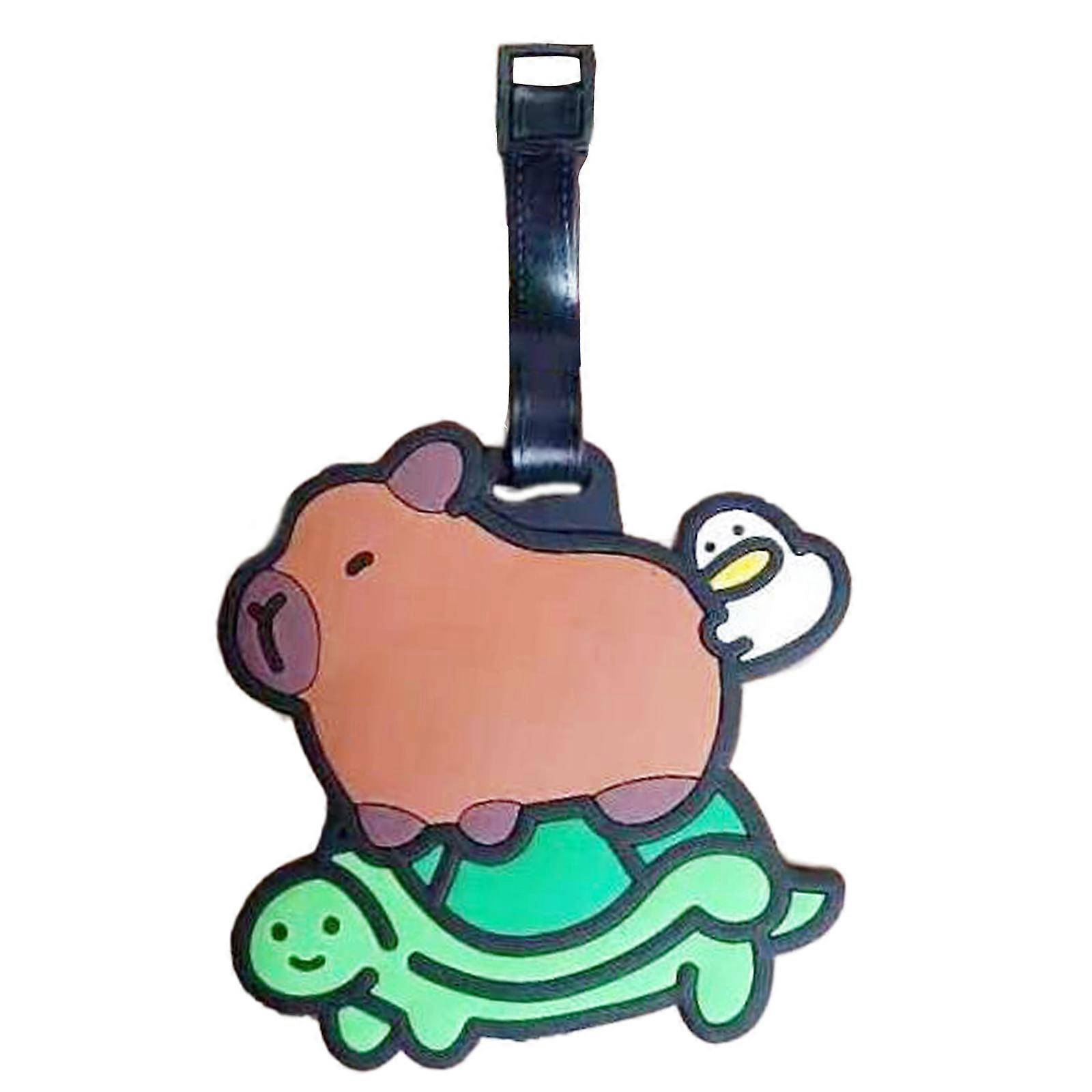 Portable Label Fashion Capybara Suitcase Lightweight and Practical Identification for Backpack and Phone Decoration
