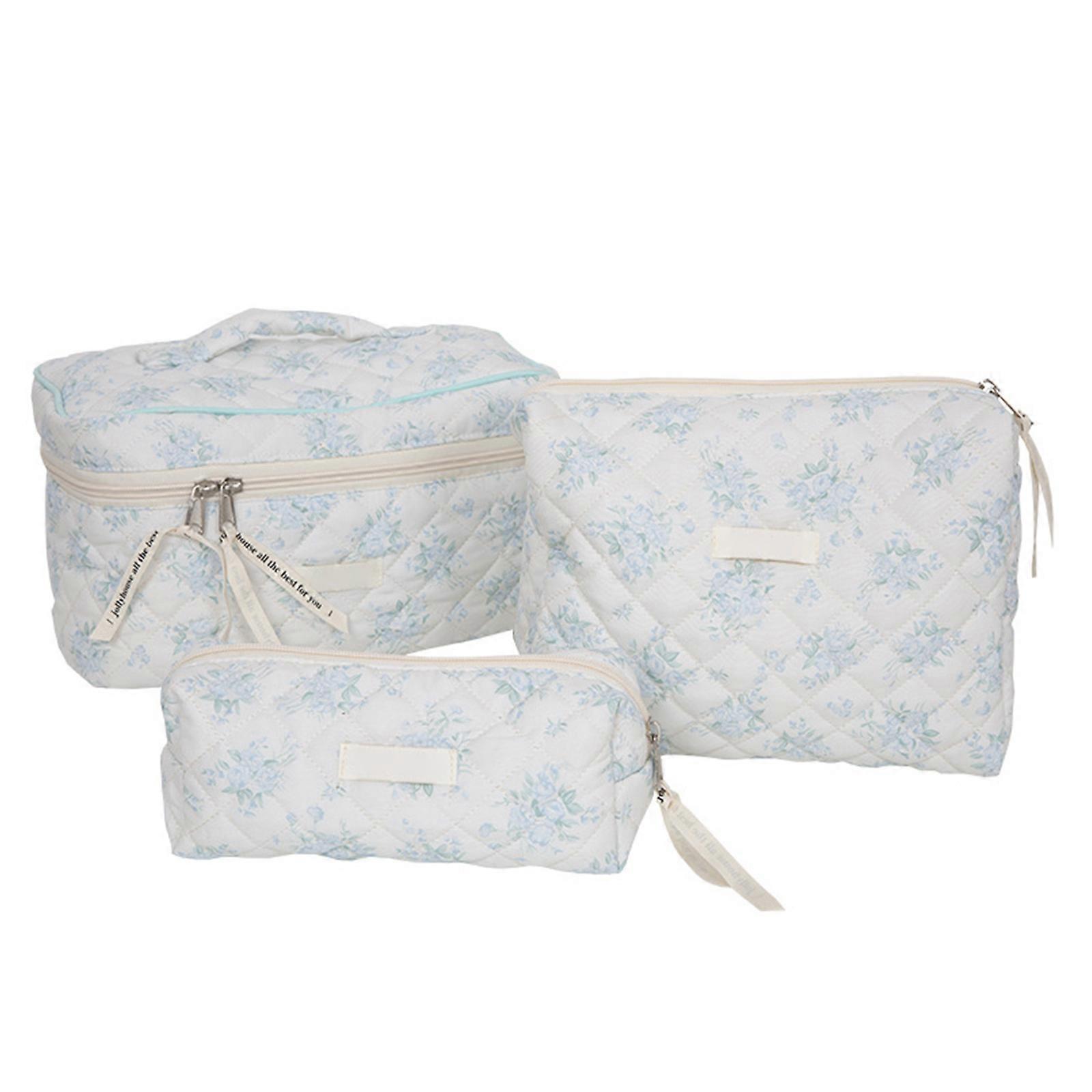 3pcs Portable Travel Bag Set with Ample Space Neatly Organize Your Makeup and Toiletries for Travelers and Students