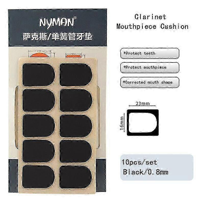 10pcs Sax Mouthpiece Patches Pads Cushions For Treble Alto Tenor Sax & Clarinet 0.5mm 0.8mm Wind Musical Instruments Accessories - JA