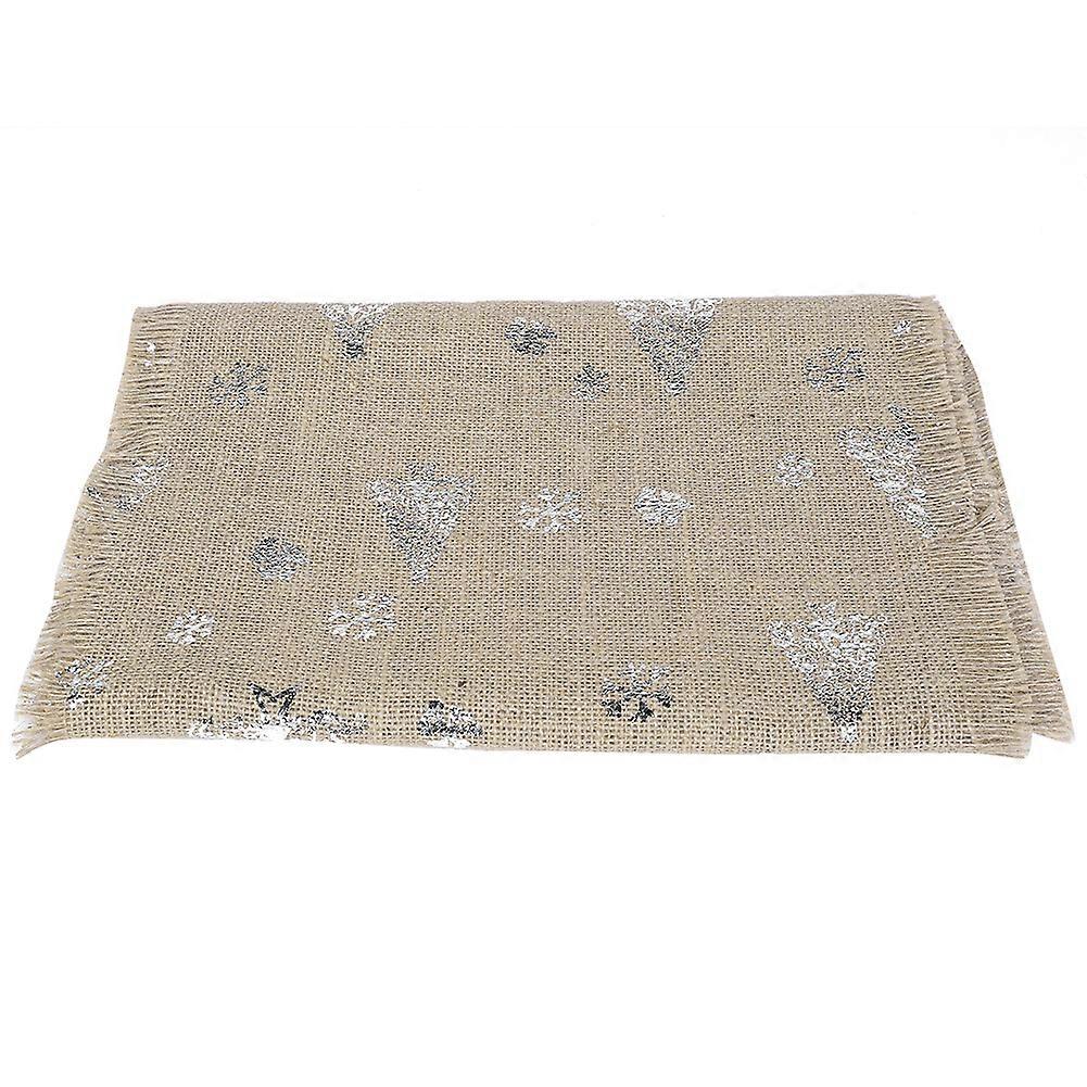 Table Runner Linen Decoration Printed Craft Collection C Christmas Tree Snowflake