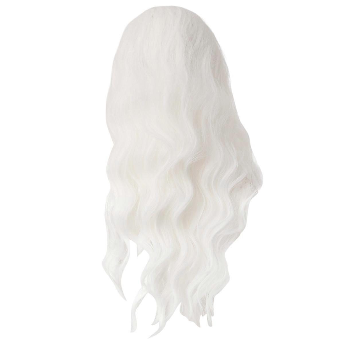 White Big Wavy Curly Wig for Cosplay Party Daily Use