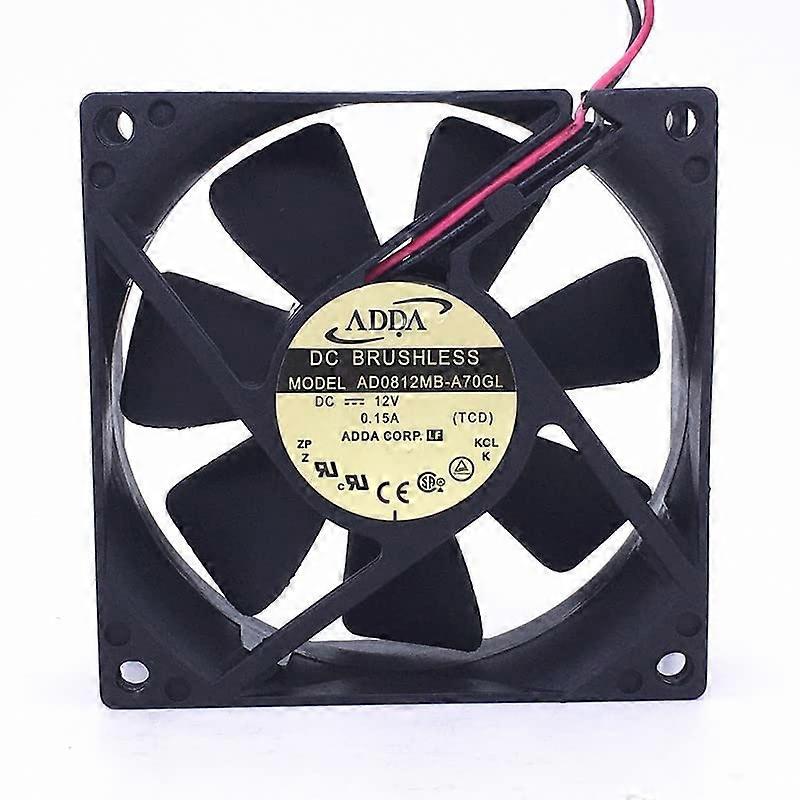 AD0812MB-A70GL 12V 0.15A 80mm x 80mm x 25mm 2-Wire Axial Cooling Fan for PC and Electronics Applications