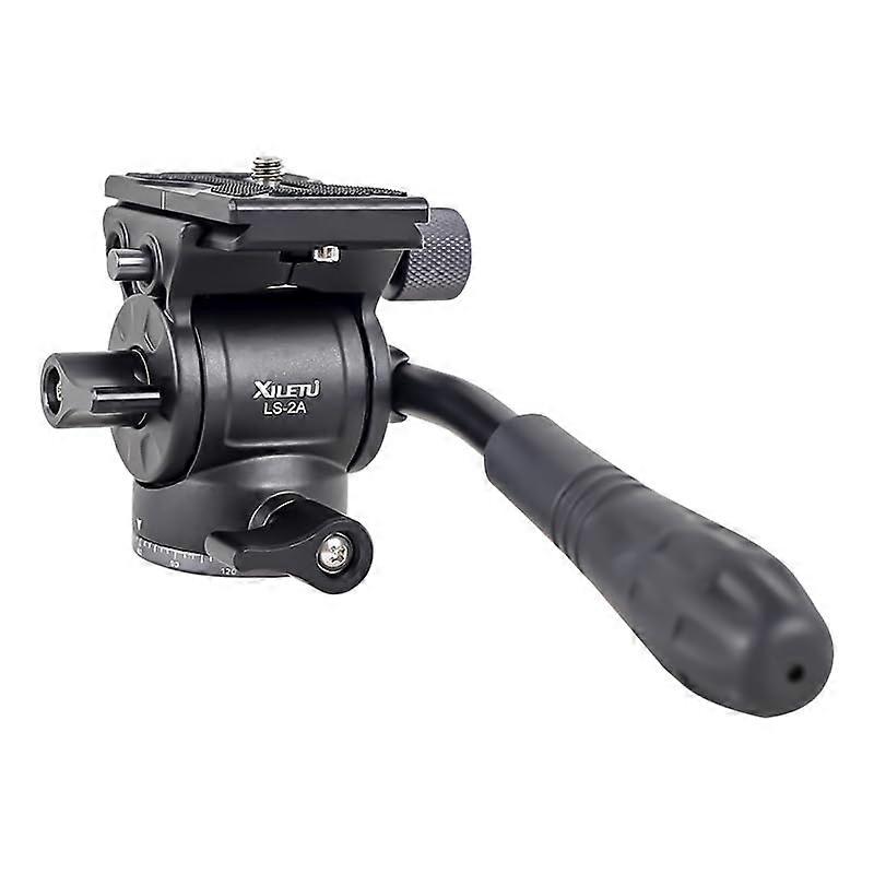 Mini Metal Hydraulic Damping Tripod Head with Handle and Arca-Type Quick Release for Cameras & Phones