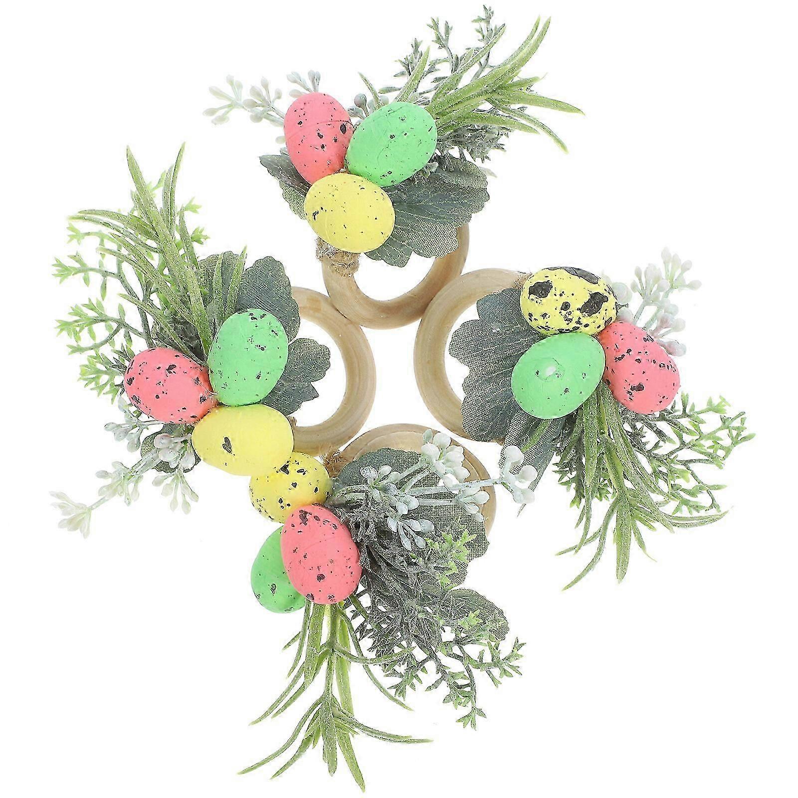 4pcs Easter Egg Napkin Ring Easter Party Napkin Buckle Holders Restaurant Napkin Ring