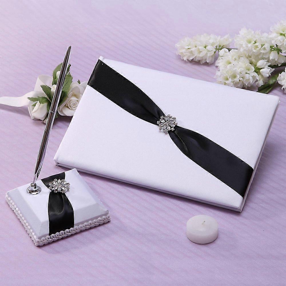 Wedding Guest Book for Wedding Reception with Shimmering Pen Set, Ideal for Bridal Shower, Elegant Design, 100 Pages
