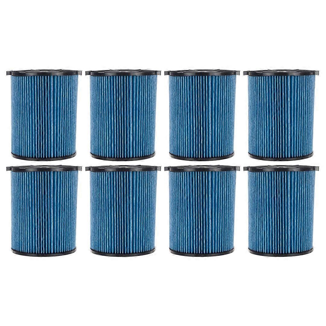 8 Pack 3-Layer Fine Dust Cartridge Filter Replacement Part 72952 Compatible with RIDGID VF5000, 5-20 Gallon Wet & Dry Vacuums, Washable & Reusable