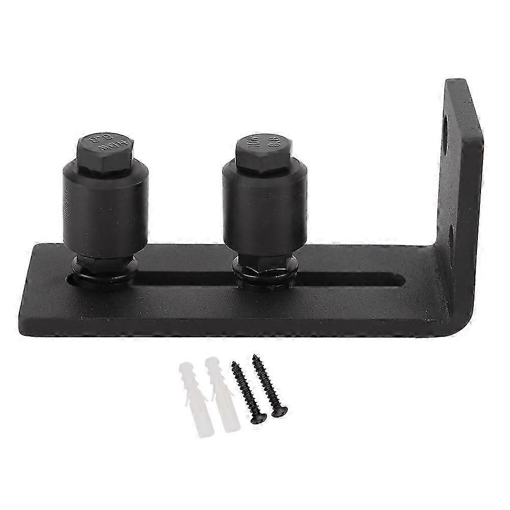 Carbon Steel Adjustable Sliding Floor Guide compatible Barn Door Hardware Accessory (Double Roller)