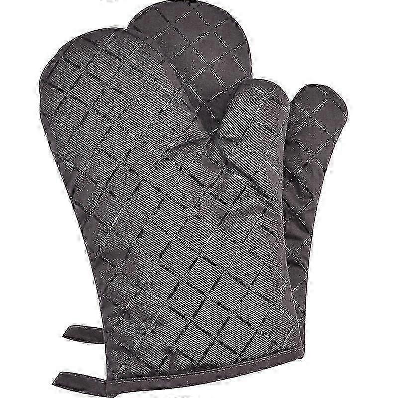 Oven High Temperature Resistant Double Sided Non-Slip Silicone Gloves (grey)