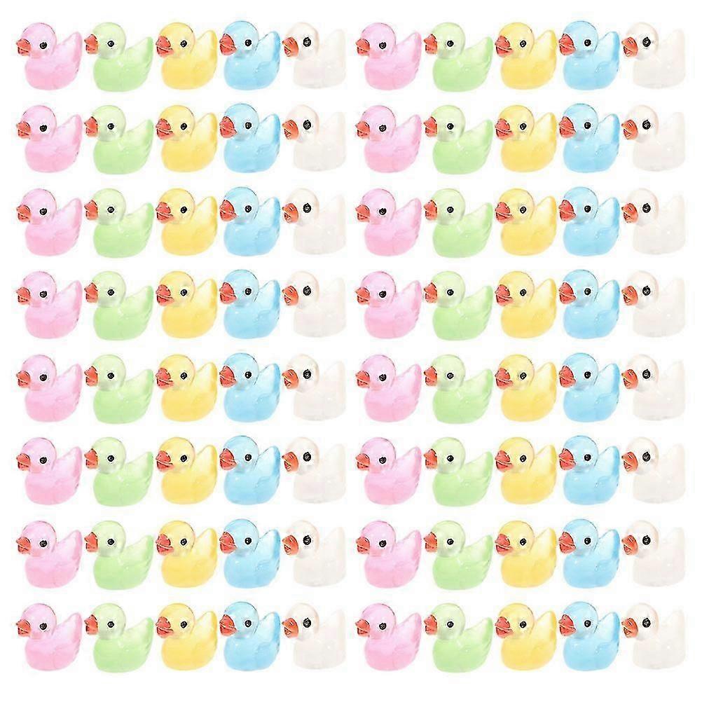 100pcs Mini Duck Figurines Resin Duck Statues Mini Duck Figurines Decors for Home