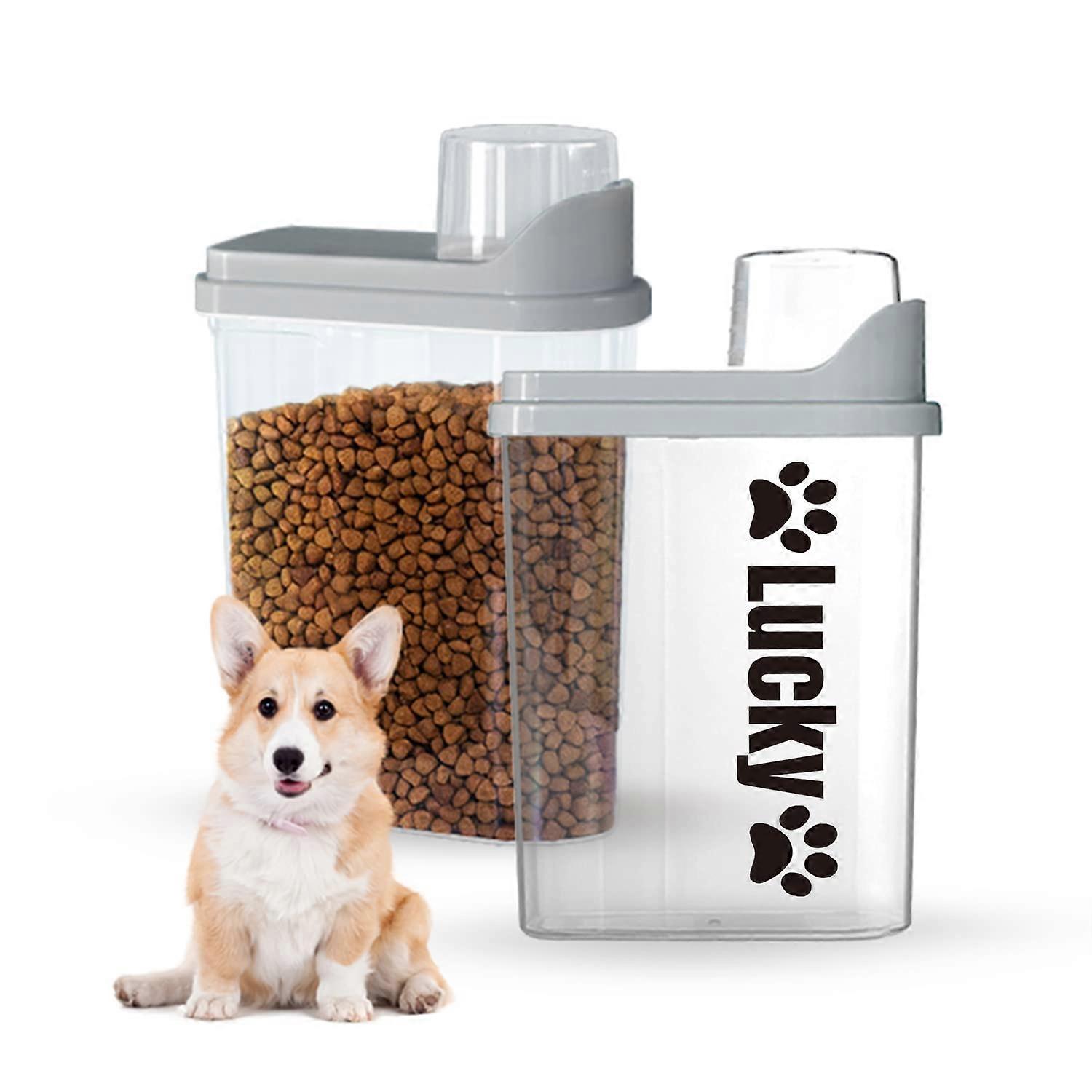 Dog Food Storage Container Double Seal Cat Food Container Custom Pet Name
