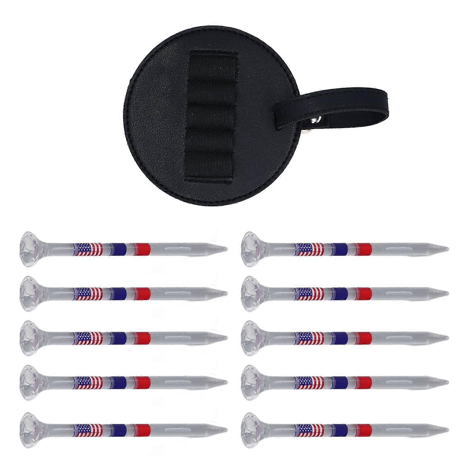 10Pcs Transparent Reduce Side Spin and Friction Unbreakable Plastic Long Golf Tees Bulk with Holder