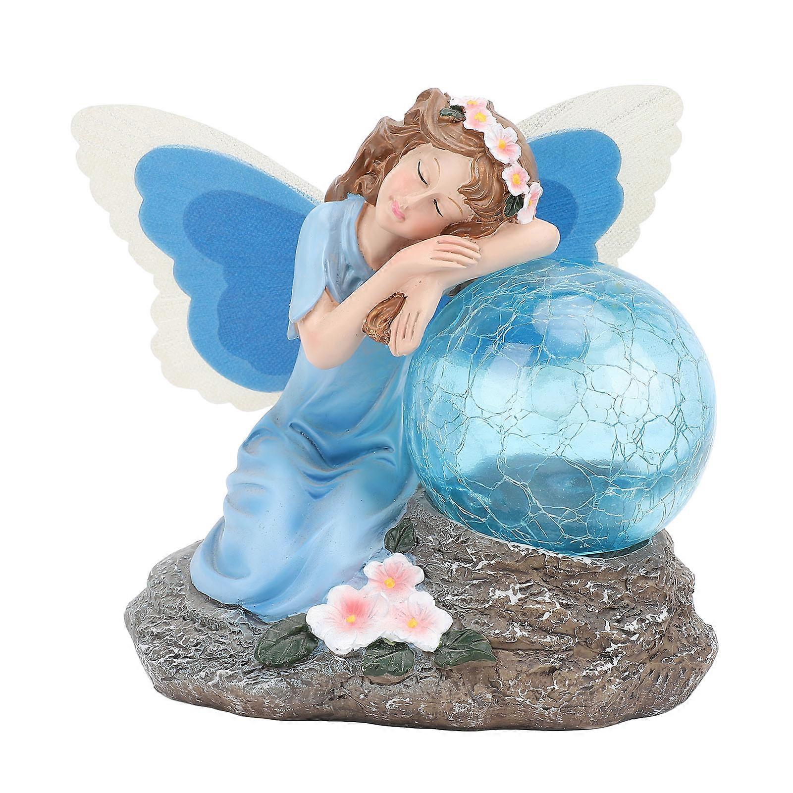 Solar Fairy Housewarming Ornament Unique Present Solar Garden Statue Outdoor Decor for Balcony Yard