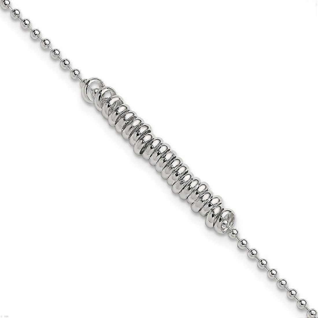 925 Sterling Silver Solid Polished Artisan Oxidized Love Rings Anklet Spring-Ring-Anklet for Women - Length: 9 to 10