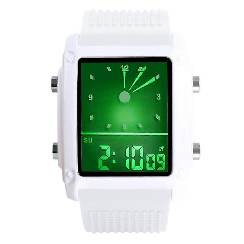 Fashion Rectangle Watch Men Led Digital Watches LED Colorful Dual Time Analog Digital Electronics Wristwatches relogio masculino