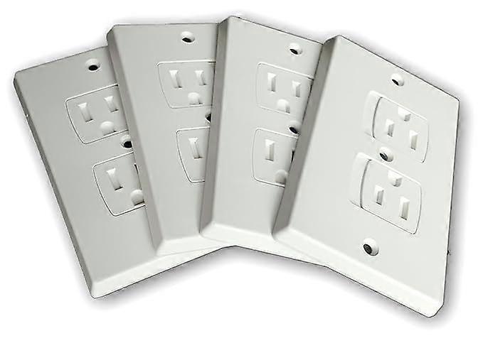 Self-Closing Electrical Outlet Covers for Baby Proofing - White - 4 Pack