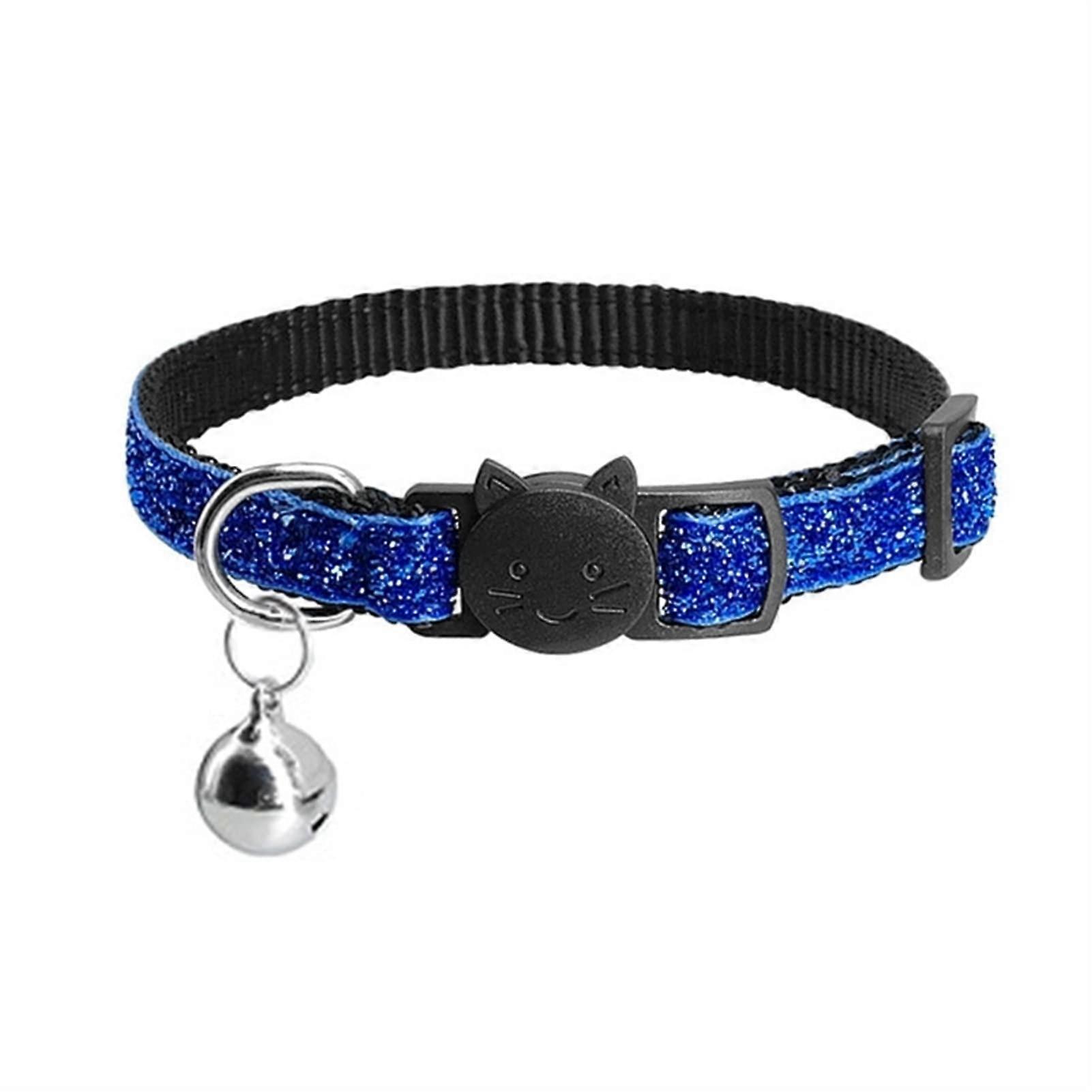 Basic Dog Collars Cat Collar With Bell Adjustable Blue For Cats Kittens Puppies And Dogs Solid Pet Collar