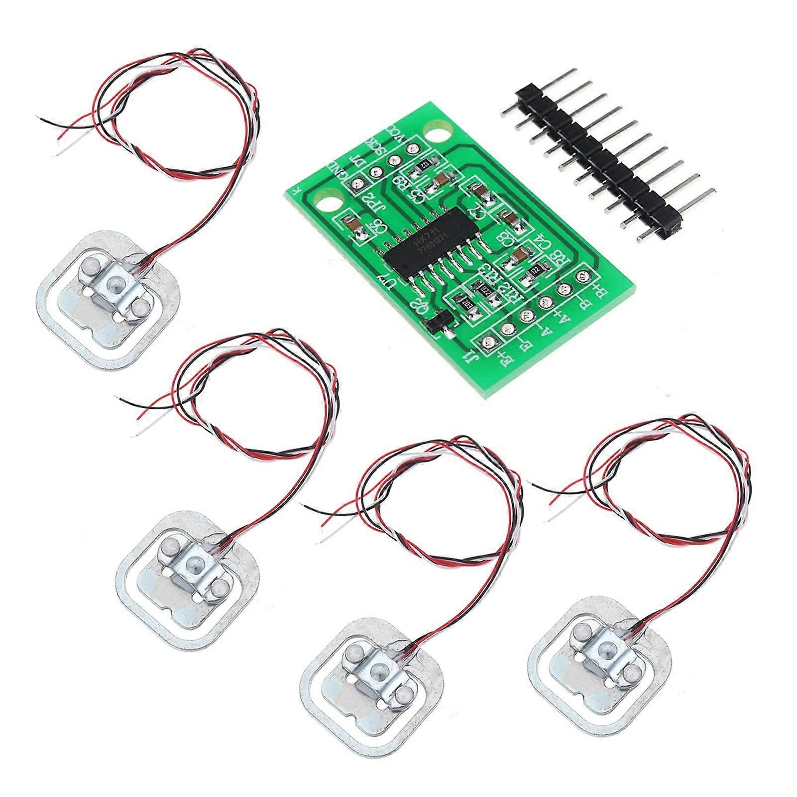 Digital Load Cell Weight Sensor 4PCS Human Scale Load Cell Weight Sensors HX711 AD e Weight Sensor Electronic Scale Weighing Pressure Sensor DIY Kit