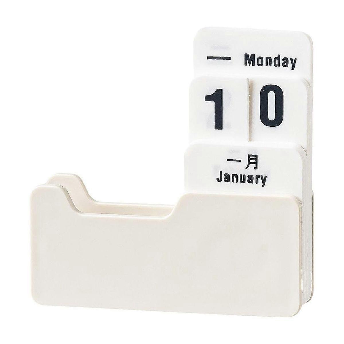 Desk Calendar PS PP Reusable Replaceable Portable Desktop Block Home Decor Accessory Suitable for Office Black