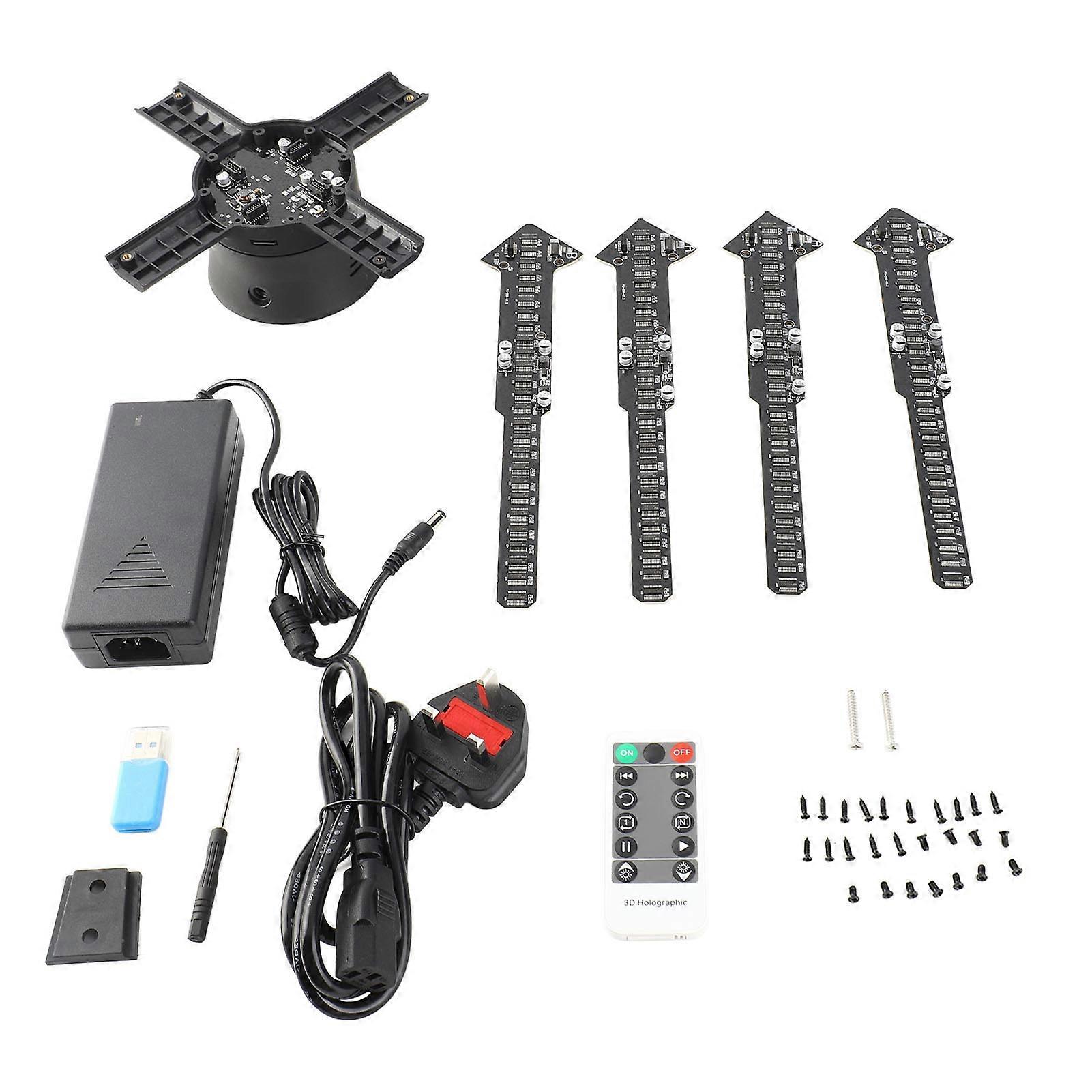 3D Holographic Advertising Machine 2000x1152 Resolution 576 LEDs 3D Hologram 4 Leaves Fan Support APP Computer
