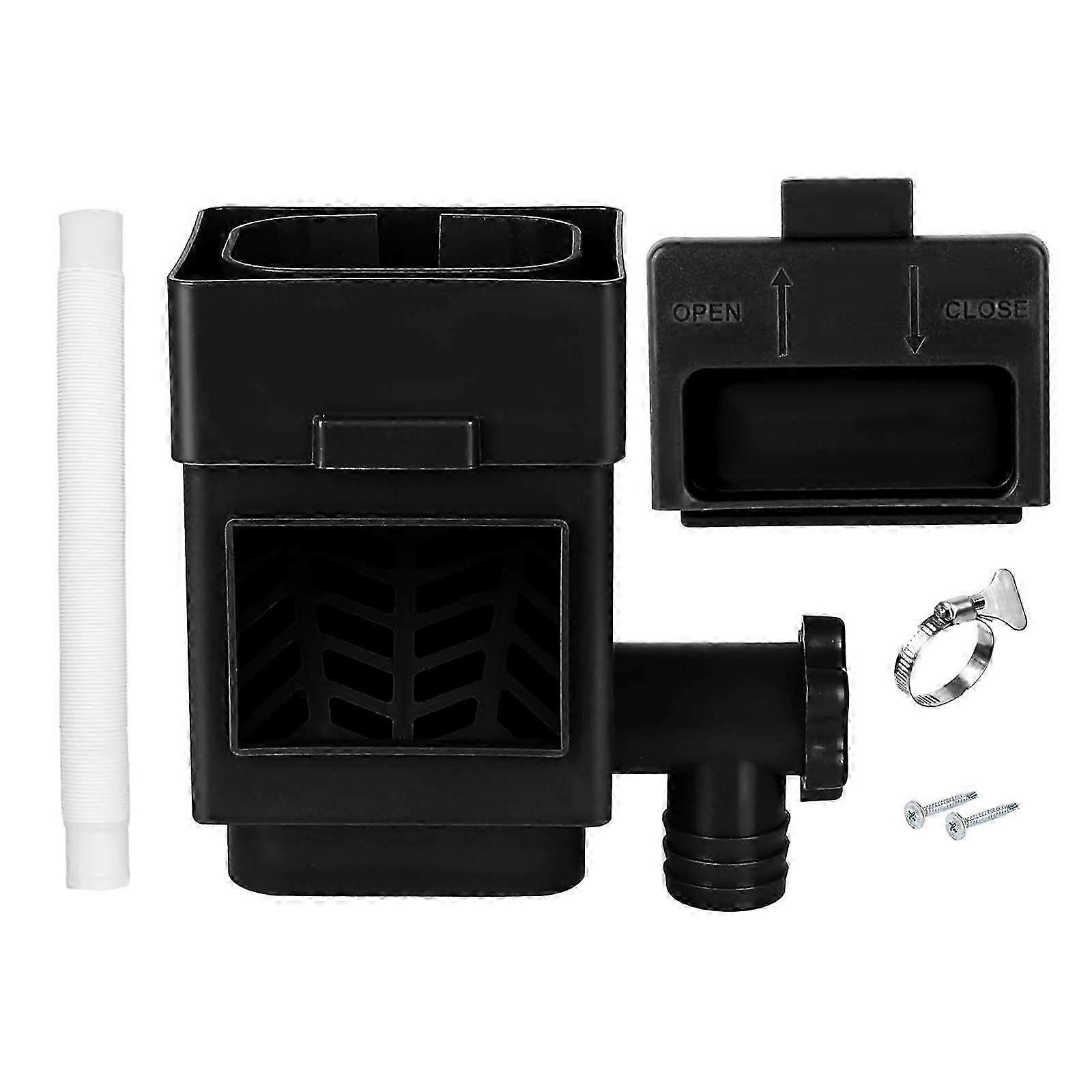 White Rainwater Harvesting System with Downspout Collector for Backyard Irrigation