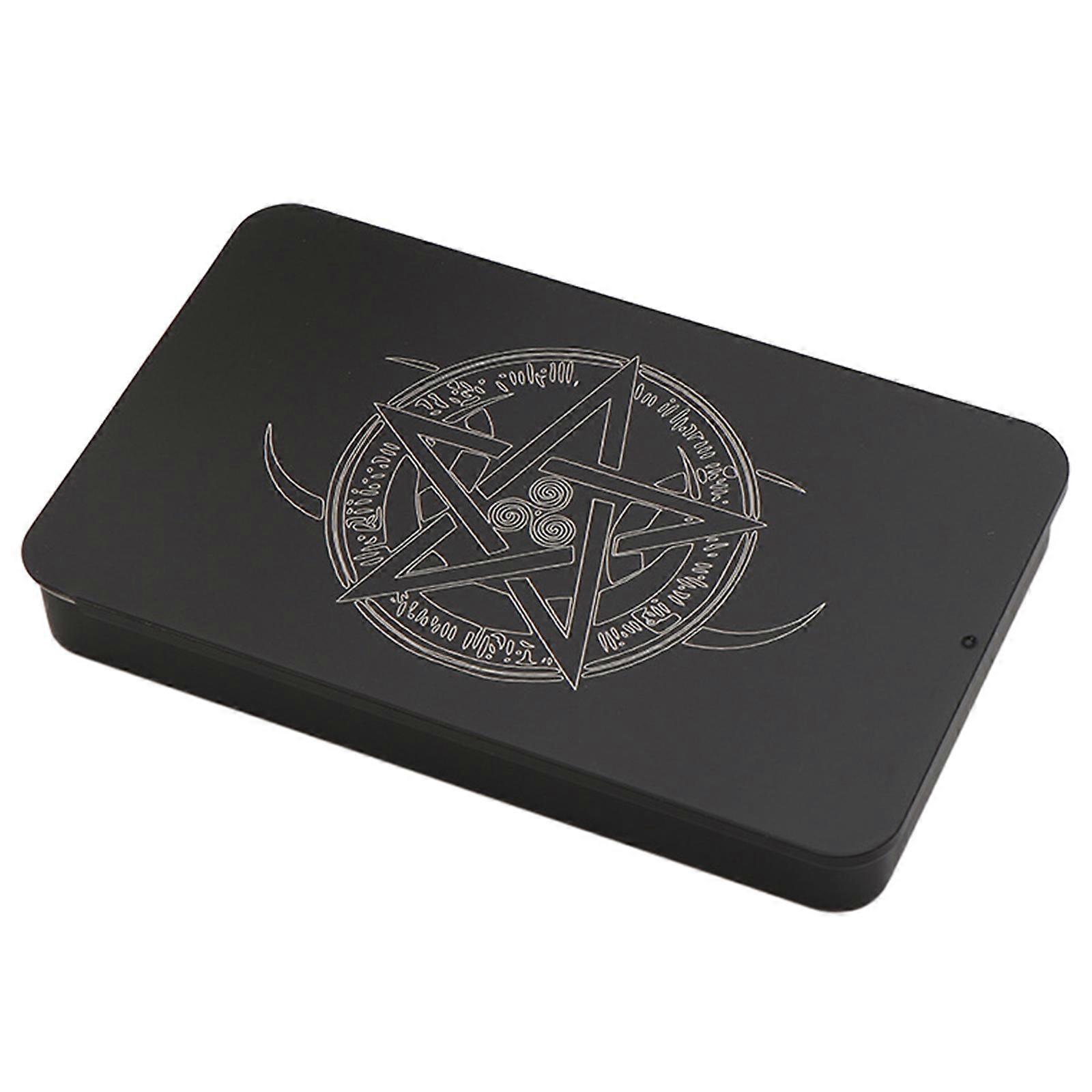 Iron Tarots Cards Storage Case Portable Tarots Cards Box Astrologys Divinations Storage Case Sun Moons Pattern Cards Container