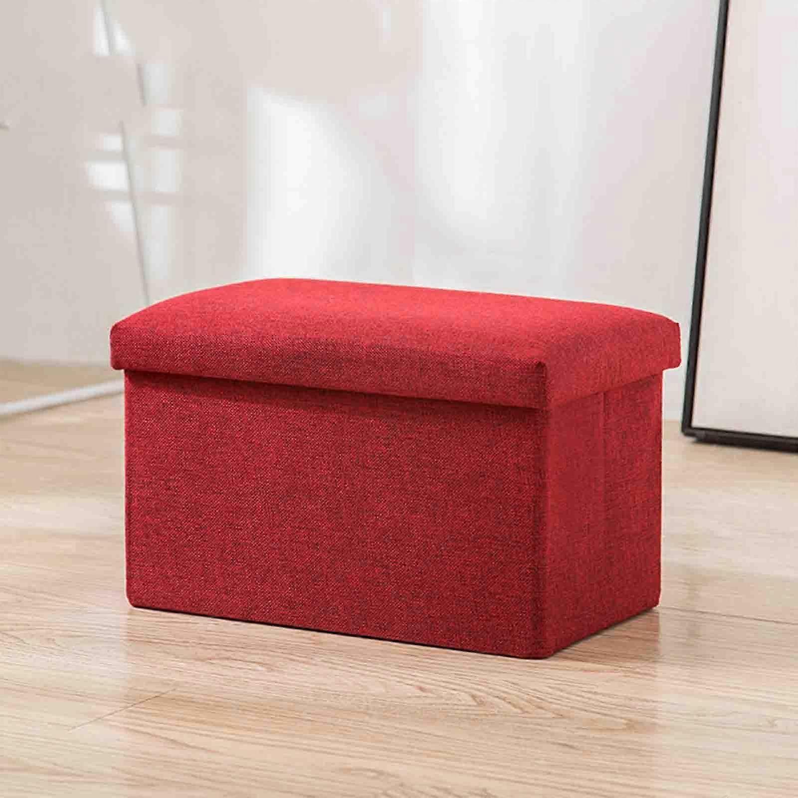 Foldable Storage Stool, Footstool Made of Cotton, Multifunctional Storage Box, Compact Storage Stool for Sofa, 002.30 x 30 x 30 cm 303030cm 002