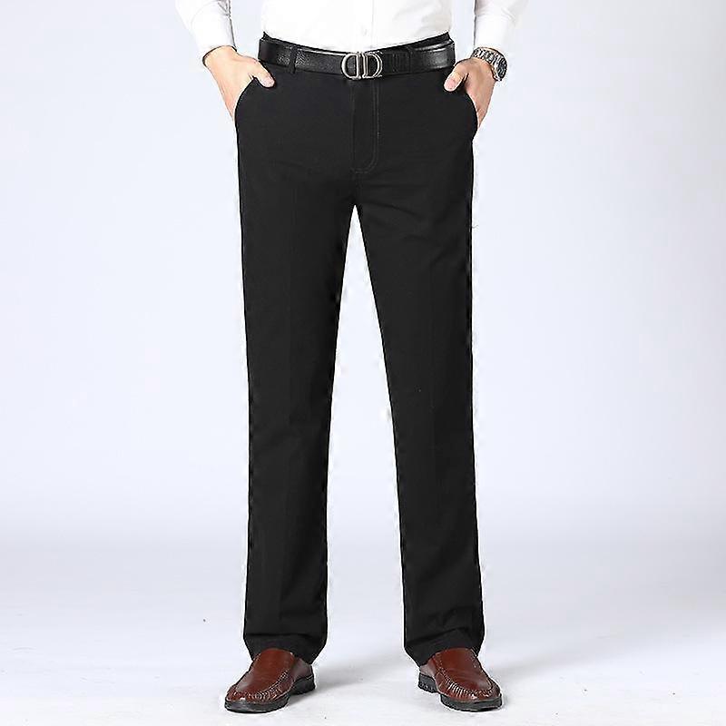 Herr Tunn Casual Kostym Byxor Bomull Klassisk Business Mode Stretch Lösa Byxor Män Märkeskläder