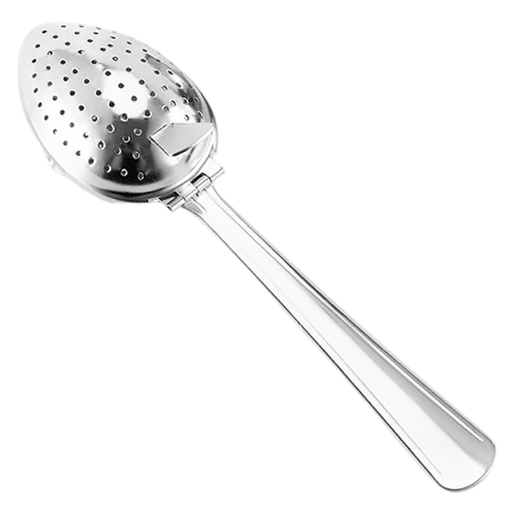 teaspoon for loose tea, sieve made of stainless steel with long handle, refined hole, interval diffuser, silver