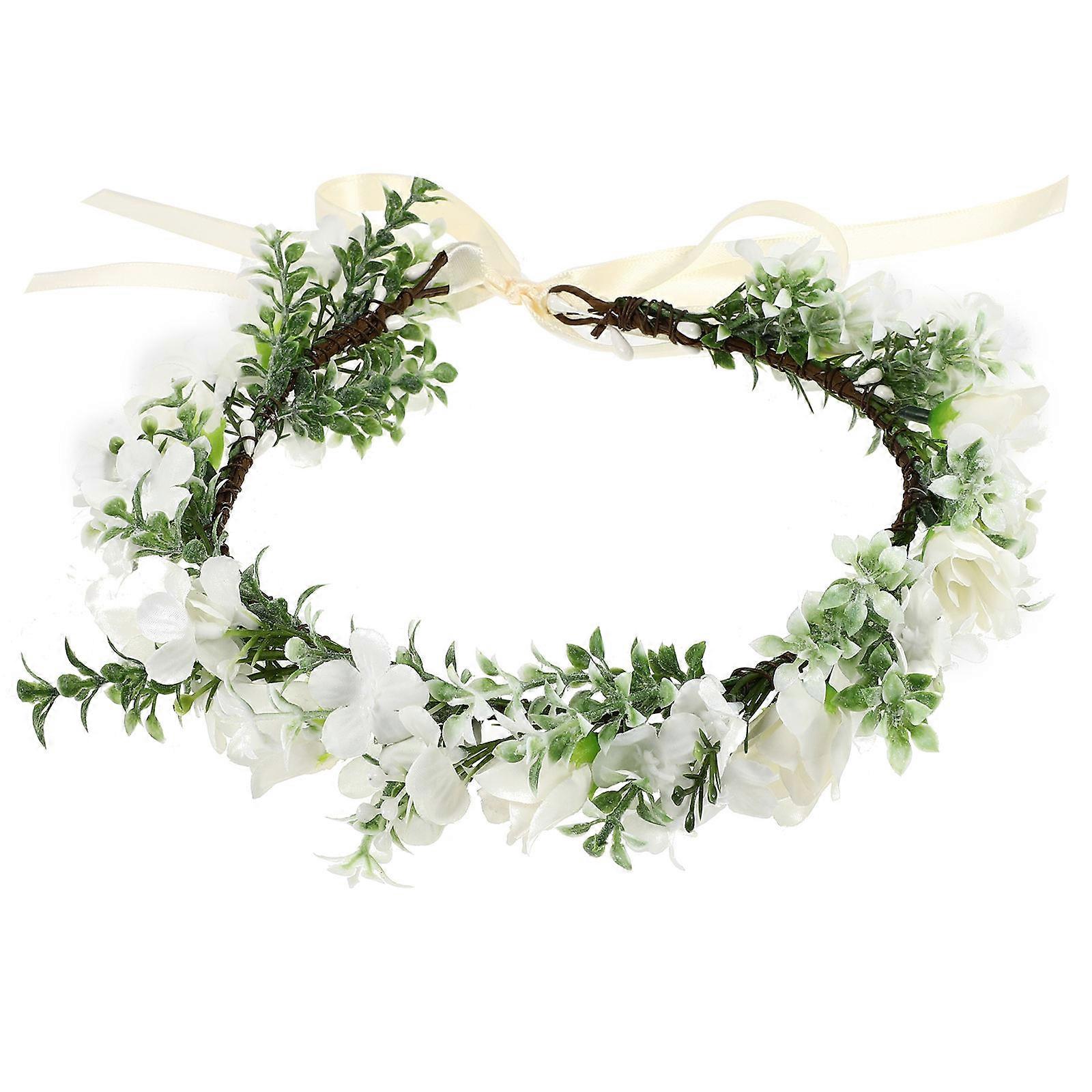 אביזר שיער כתר פרחוני בצורה מעגלית לנשים משתה יום האהבה 1 חבילה