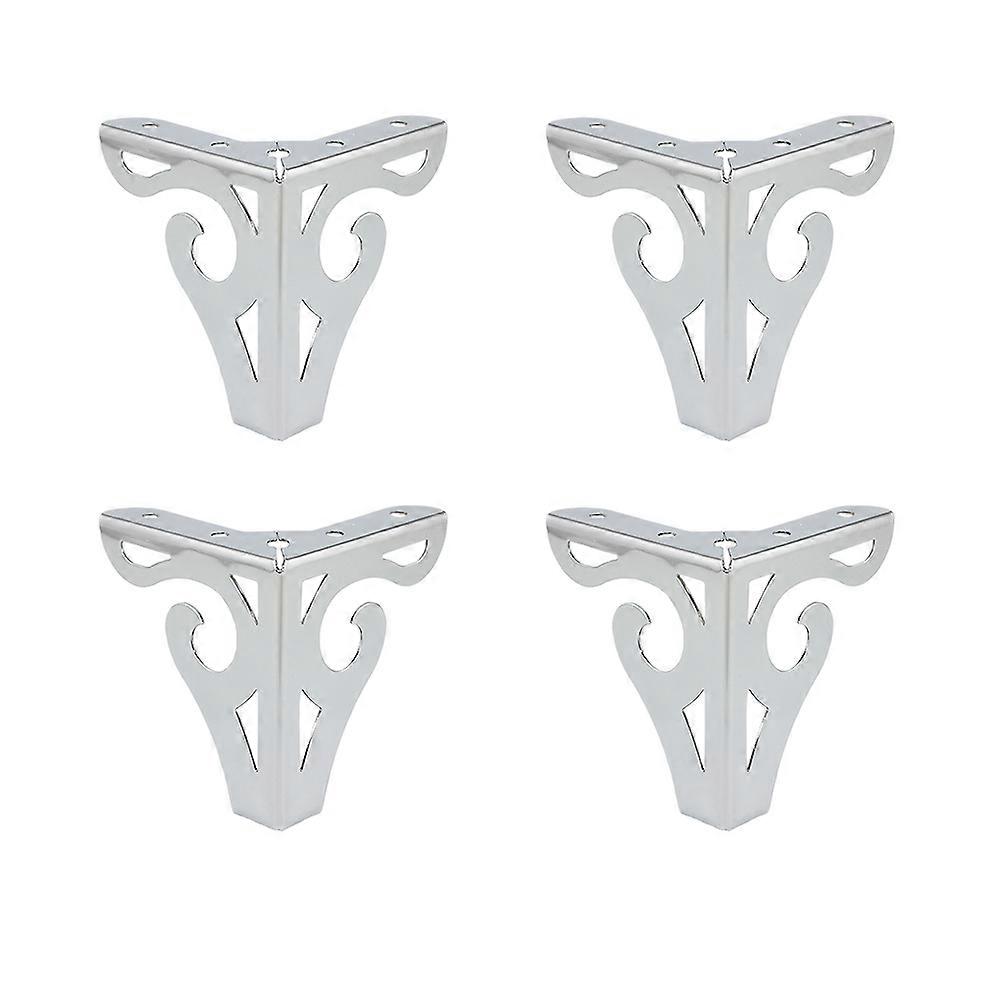 Furniture Accessories Metal Legs Silver 10x9cm Support Furniture Home Use 4Pcs