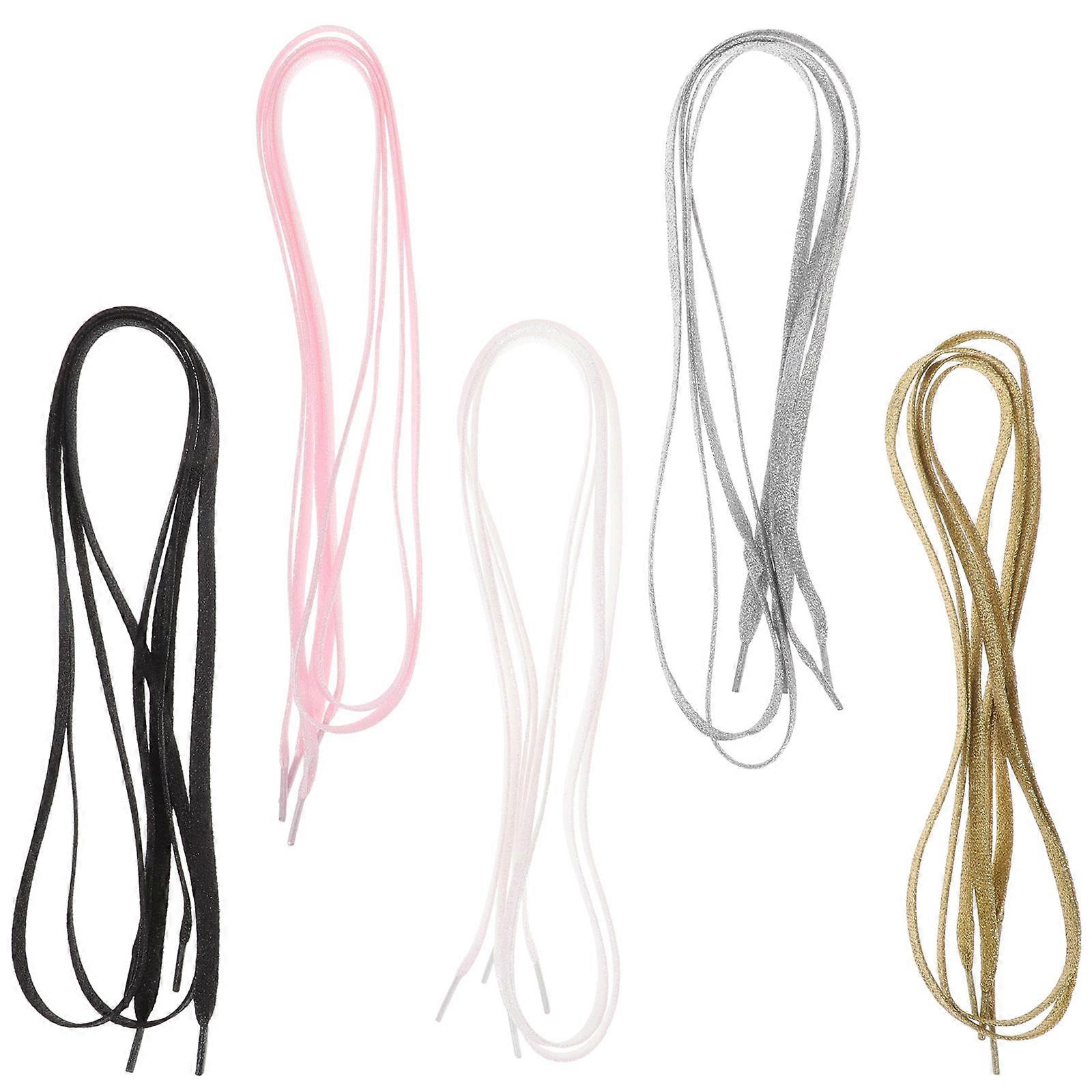 Fancy Shoelaces Decorative Replaceable For Sneakers Thanksgiving Black Gold 120cm 5Pairs