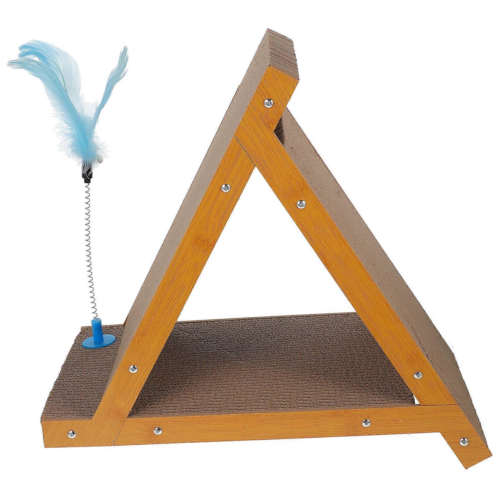 Funny Triangle Cat Scratching Board with Replaceable Pad – Durable Indoor Play Toy for Healthy Claws and Kitten Entertainment