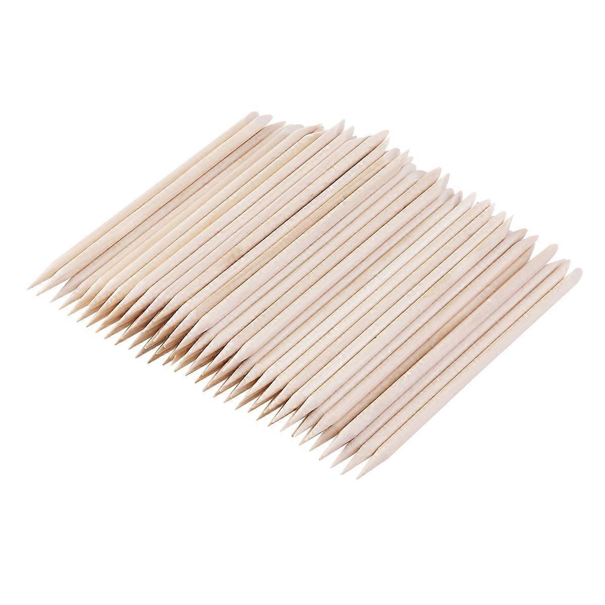 Orange Sticks For Manicure Tinksky Multi-Functional Nail Art Polish Cuticle Pusher Removers Orange Wood Women Manicurists 100Pcs