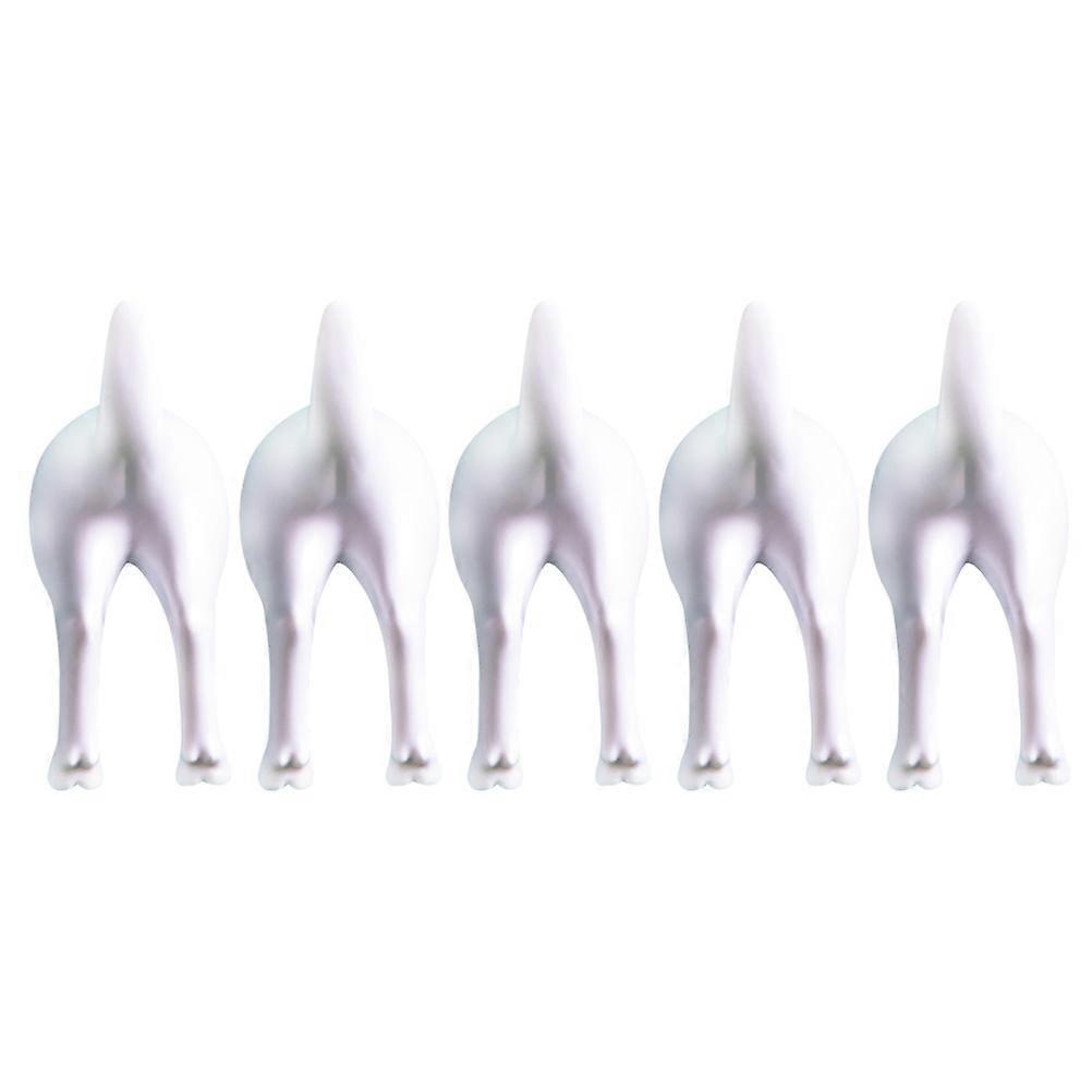 Here's a polished and professional product description for your **5pcs Dog Tail Wall Hooks Black Decorative & Functional Coat, Hat & Key Hanger