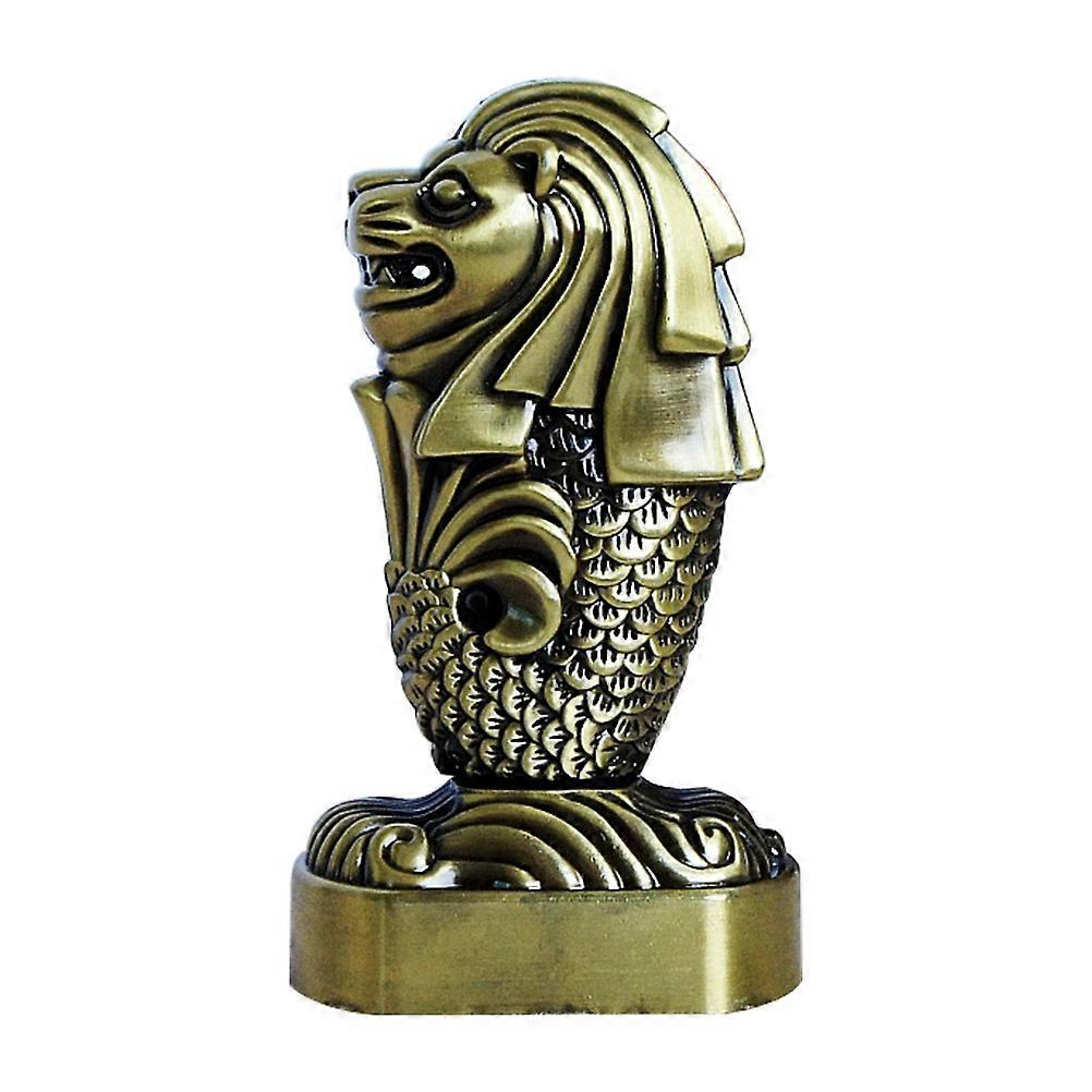 Creative Merlion Statue Decorative Alloy Artware Golden Color for Home Decor 1 Pc