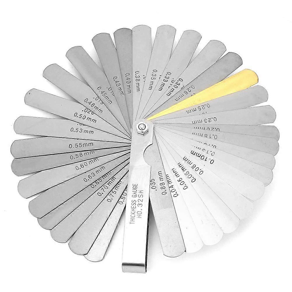 32-Blade Feeler Gauge Set Stainless Steel Precision Gap Measurement Tool For Mechanics